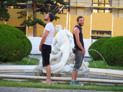 Chris and Falko taking a leak Chris and Falko taking a leak